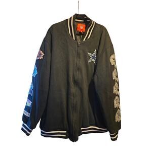 Vintage Dallas Cowboys Super Bowl Champions Jacket NFL 4XL Varsity Full Zip Mens
